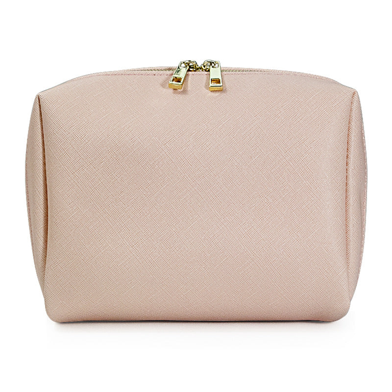 DI1135 New cosmetic bag Large capacity high value cross grain leather cosmetic storage bag Travel toiletry bag