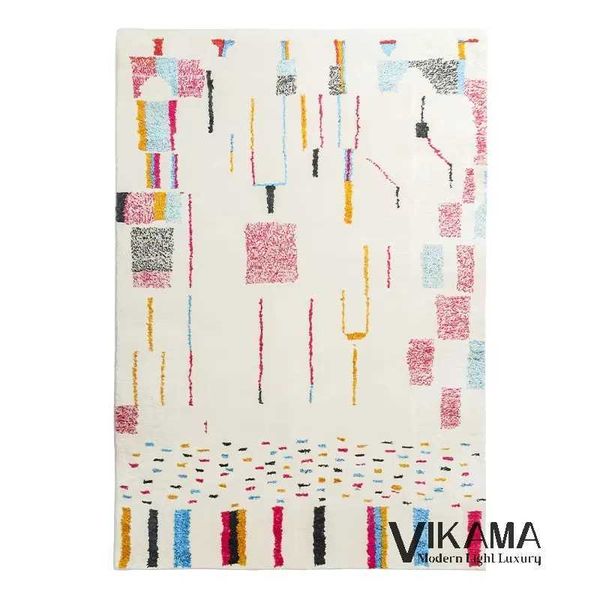 VIKAMA ethnic style light luxury carpet Moroccan living room bedroom decoration Bed side fluffy crawling mat Plush floor matXJ241211