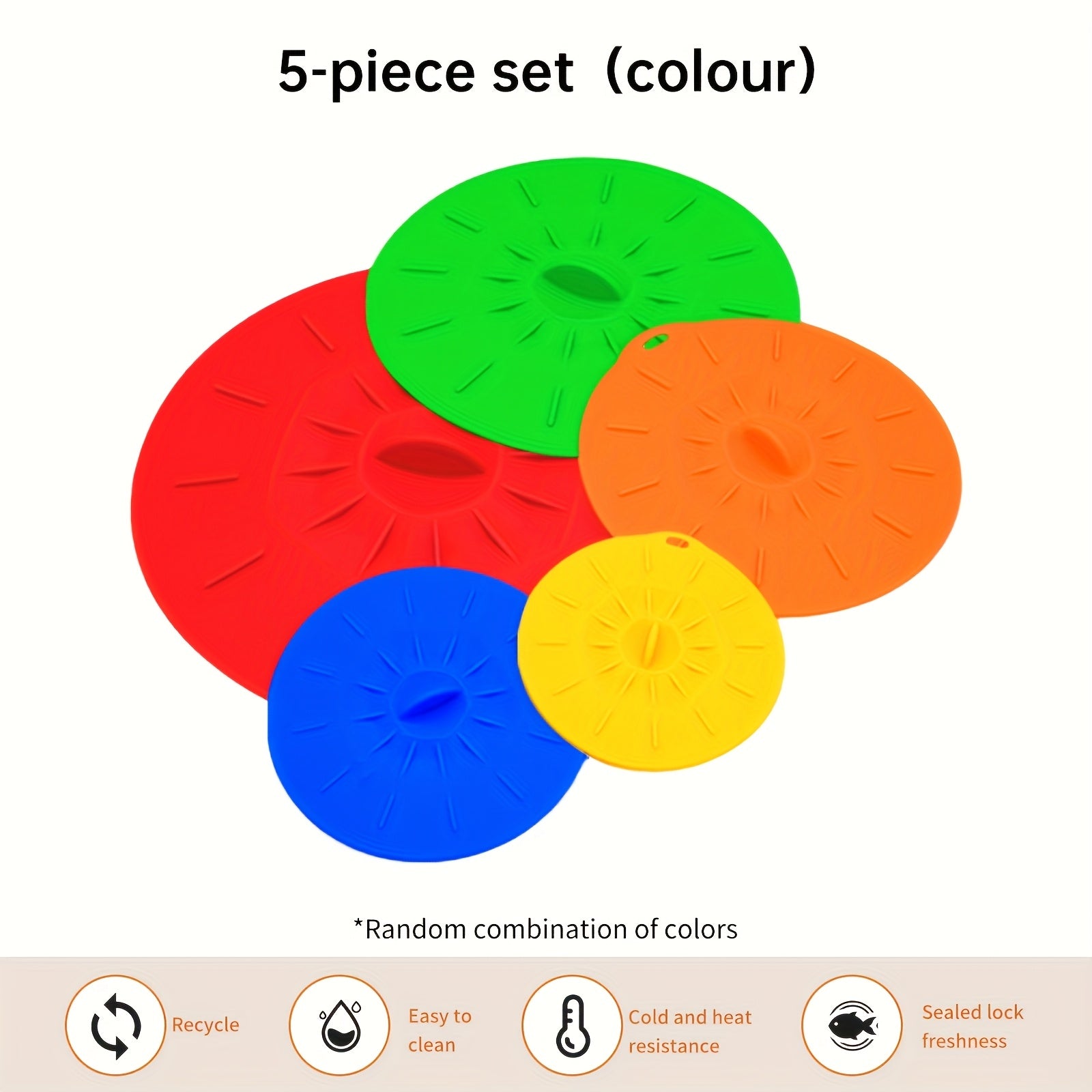 TEMU 5 Set Of Silicone Bowl Cover Rv Kitchen Supplies, Heat-resistant Microwave Cover, Multiple Sizes Reused, Easy To Clean Silicone Suction Cup