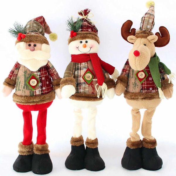 Christmas Dolls Tree Decor New Year Ornament Reindeer Snowman Santa Claus Standing Doll Navidad Decoration Merry Christmas 2024XJ241212