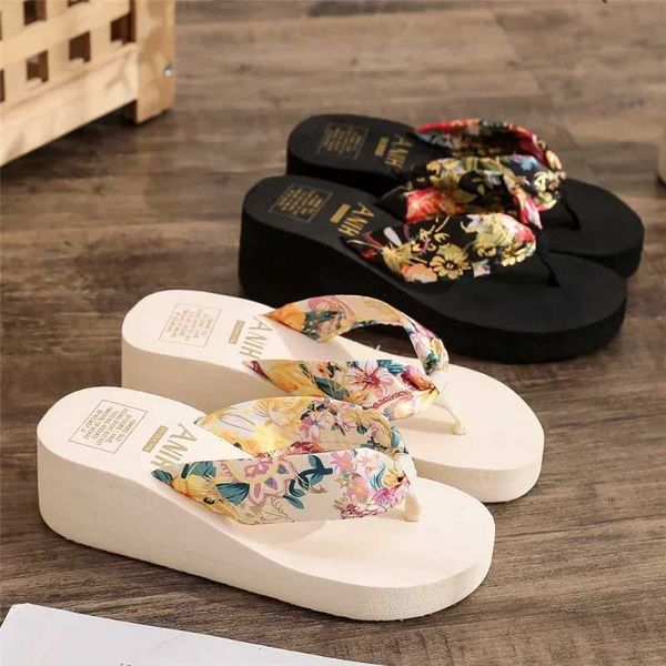 2023 Fashion Womens Flip Cover Summer Beach Platform Sliding Block Leisure External Wall Wedge Sandals Summer Womens Shoes Y241023