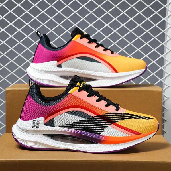 Carbon Plate Marathon Air Cushion Men Sports Running Shoes Breathable Lightweight Womens Comfortable Athletic Nonskid SneakersC250206