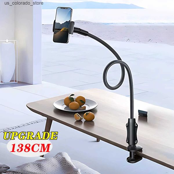 Cell Phone Mounts Holders 138cm Cell Phone Clip on Stand Holder with Grip Flexible Long Arm Gooseneck Lazy Bracket Mount Clamp for IPhone 15