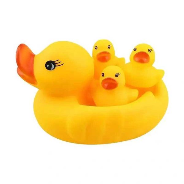 Mini cute little yellow duck baby bath toys childrens pool water toys Y240813