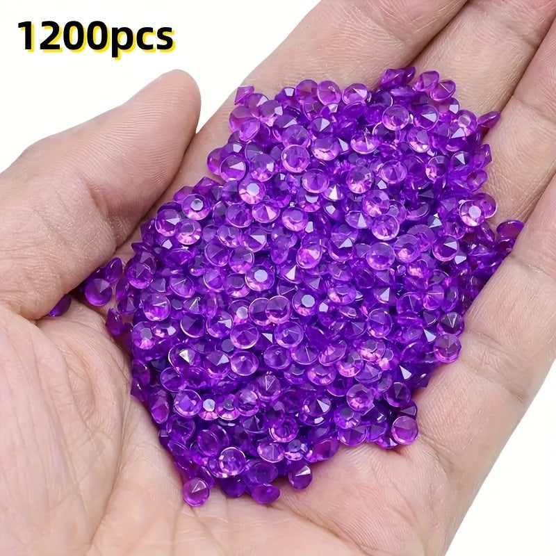 TEMU 1200pcs Multicolor Crystal Confetti Acrylic Crystal Particles, Table , Wedding Vase Fillers, Bridal Shower, Birthday Party Decorations,
