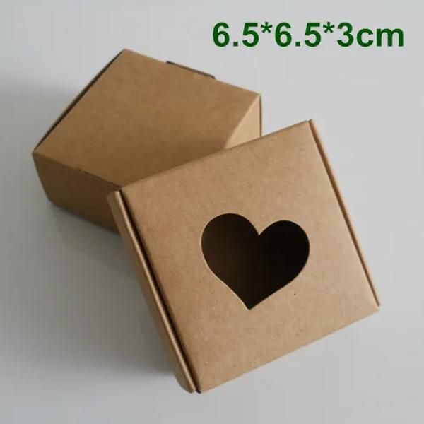 wholesale Kraft Paper Packaging Box Wedding Party Gift Packing Box With HEART Window For DIY Handmade Soap Jewelry Chocolate Candy ZZ
