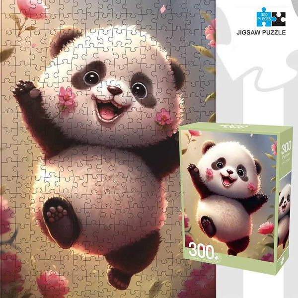 Jigs Puzzles for Adts-Kids 300 Pieces Jigs Puzzles Families Games Toy for He Art Decor Puzzles Cute Little Panda Z250117