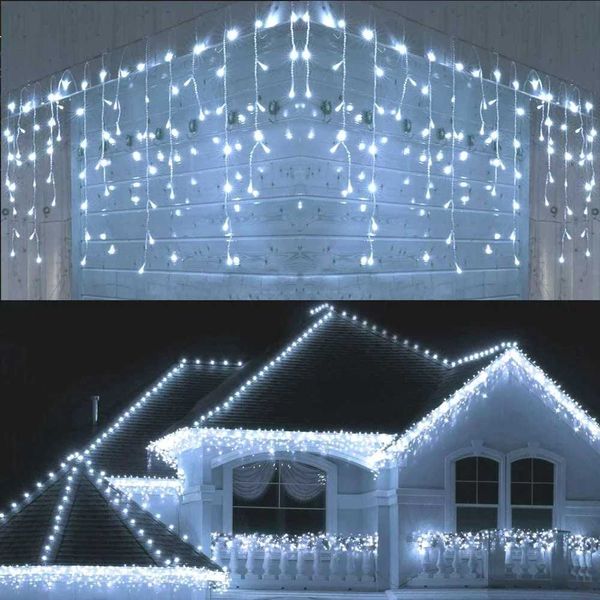 5M Waterproof Outdoor Christmas Light Drop 0.4-0.6m LED Curtain Ice String Light Garden Shopping Center Eaves Decorative Light X241114