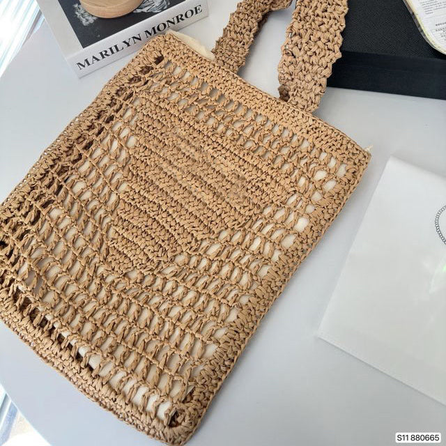 luxury beach bag designer woven tote beach bags knitting shopping handbag knitted woman luxurys handbags brand holiday casual totes bags womens shou