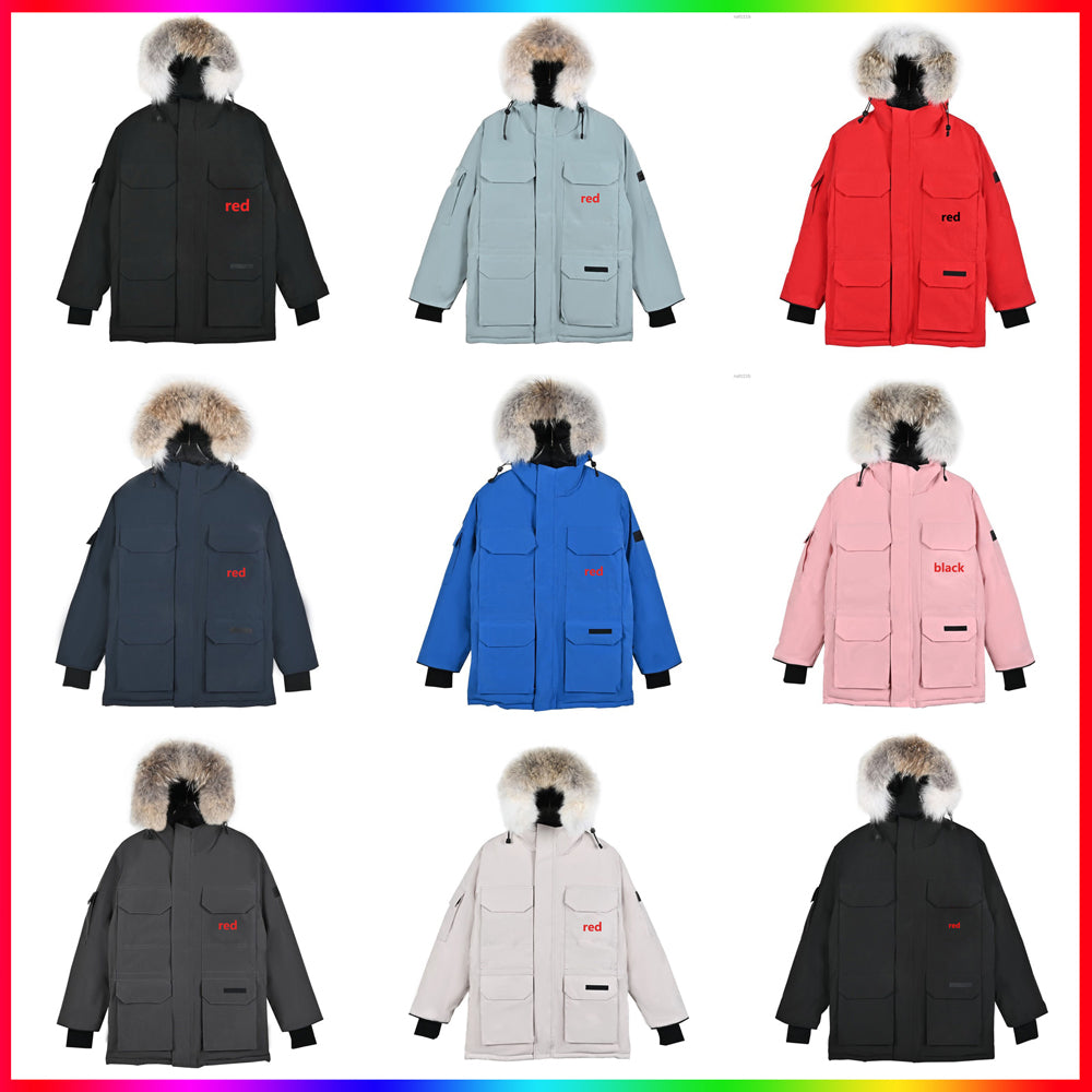 canada Winter Men and woman Down Jackets Fur Homme Outdoor Windbreaker Outerwear Hooded Fourrure Manteau Coat Hiver Parka Doudoune