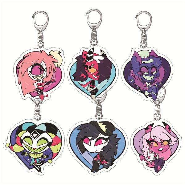 12colors Hazbin Hotel acrylic keychain Cute Anime Movies Games keychain keyring Collect Cartoon accessory accessories