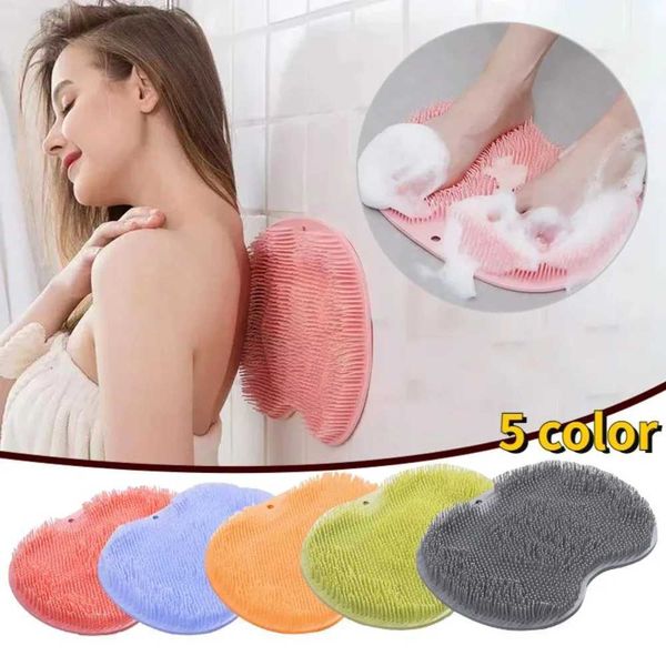 Bath Tools Accessories Silicone exfoliating scrub massage scraper anti slip bathtub scrubbing pad foot shower brush bathroom tools shower sc
