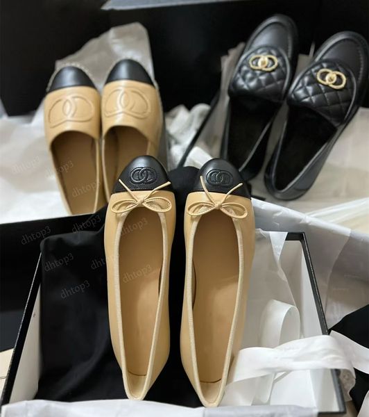 Designer Luxo Ballet Flats Sandália Sapato Fulsador Pesca de couro macio Sapato casual Loafer Fashion Fashion Slip Slip On Shoes