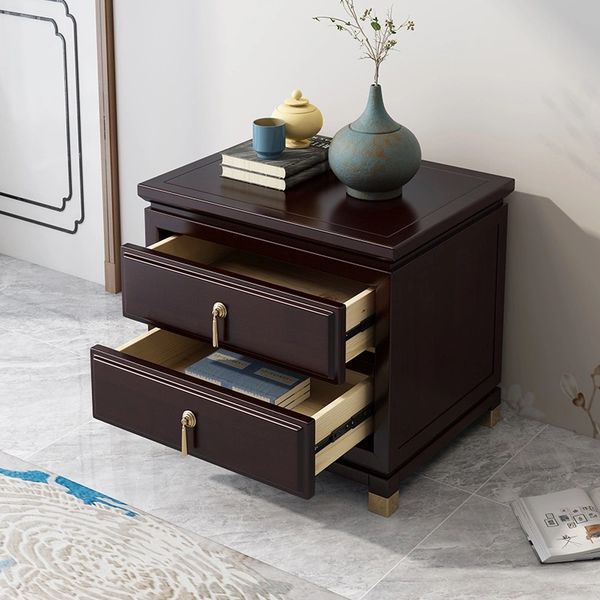 Solid Wood Luxury Nightstands Bedroom Cabinets Creative Closets Bedside Table Two Drawers Nightstand Bedroom Furniture GGP