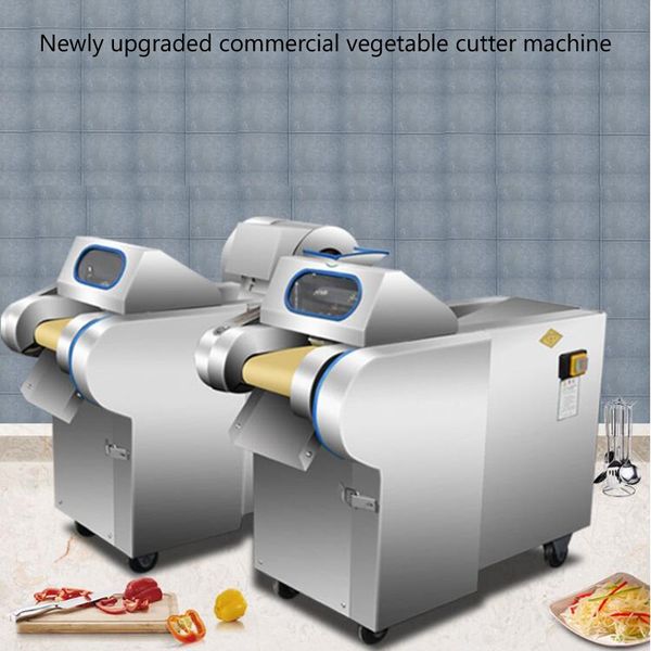 Stainless steel fully automatic vegetable cutter potato slicer food processing Chinese cabbage chives celery shredder 220V