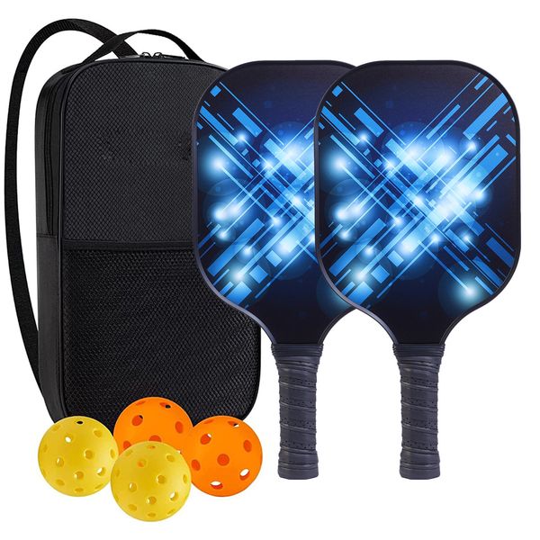 High-Performance Fiberglass Pickleball Paddle for Competitive Outdoors Games 2 Paddle & 4 ball & 1 bag 9967
