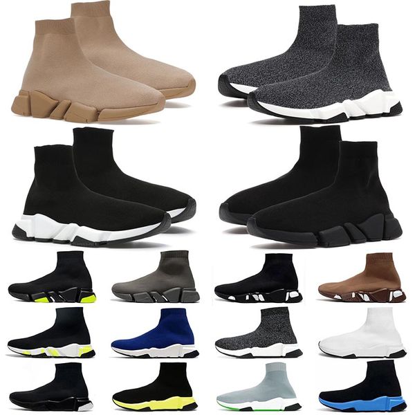 Sock Shoes Running Trainer Mens Womens Beige Glitter Blue Sports Sneakers Lace Up Triple Black White Clear Sole Luxury designer Flat Boots b