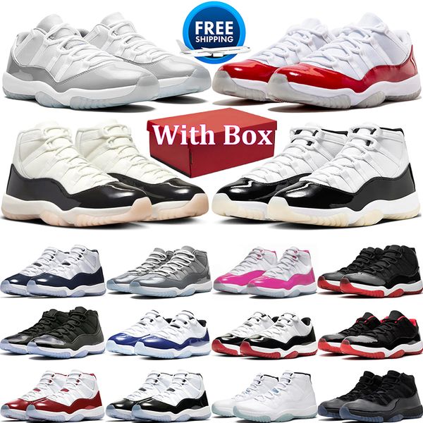 free shipping with box designer 11 Basketball shoes 11s Cheery mens sneakers woman trainers Personality Cement Grey Bred Cap and Gown size 5