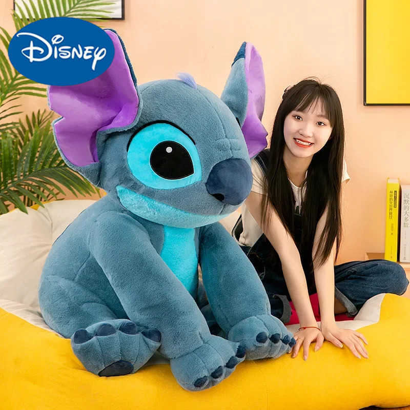 Disney Stitch Plush Toys Dolls Anime Stitch Sitting Stitch 45-60cm Cartoon Stuffed Doll Childrens Comforting Pillow Kids Gifts Z250508