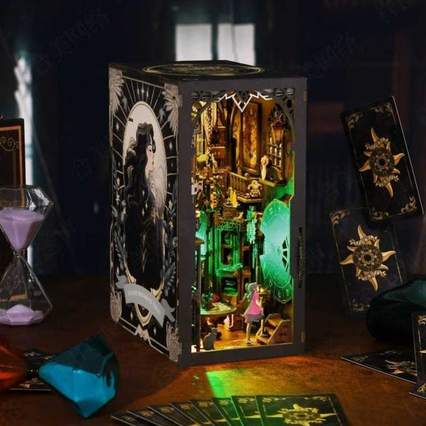 Architecture-DIY House Magic House Tarot Occupy DIY House Book Stand Building Blocks Toys Handmade 3D Puzzle Model House Gift S2412163