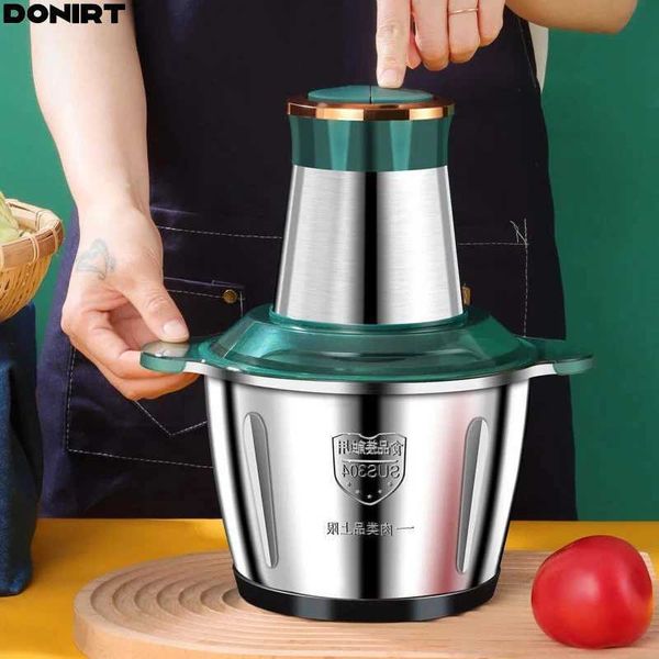 Electric Meat Grinder Chopper Stainless Steel Kitchen Machines Vegetable Crusher Slicer Machine Household Mixer Food Processors B240803