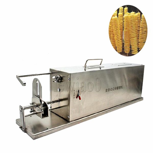 Electric Cyclone Potato Chip Machine Commercial Automatic Whirlwind Potato Tower Machine Stainless Steel Spiral Potato Slicer
