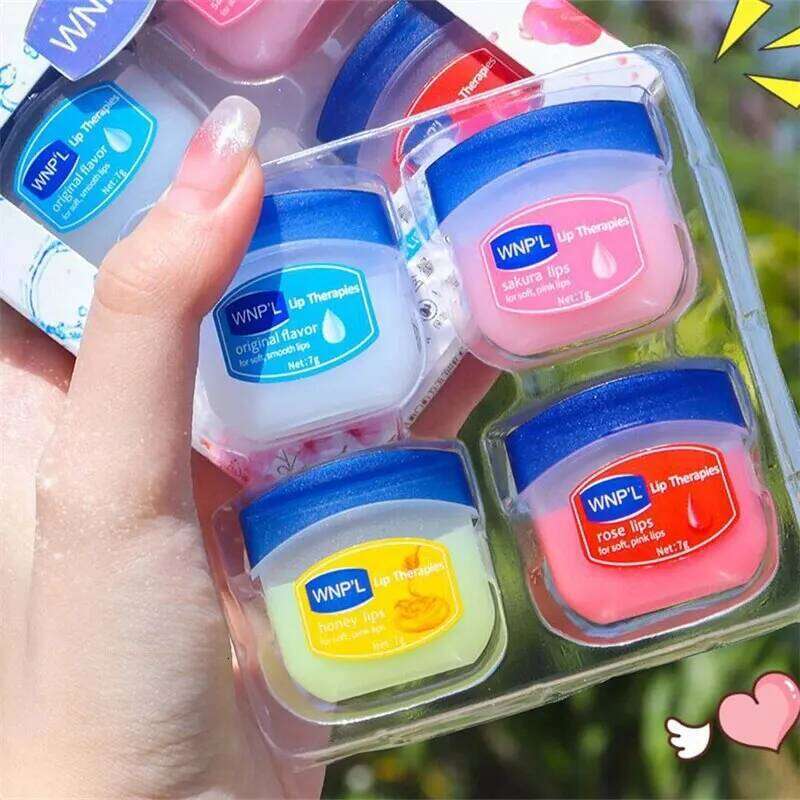 4pcs Natural Plant Whitening Lipstick Base Moisturizing Cream Anti Crack Care Jelly Color Makeup Lip Gloss free shipping