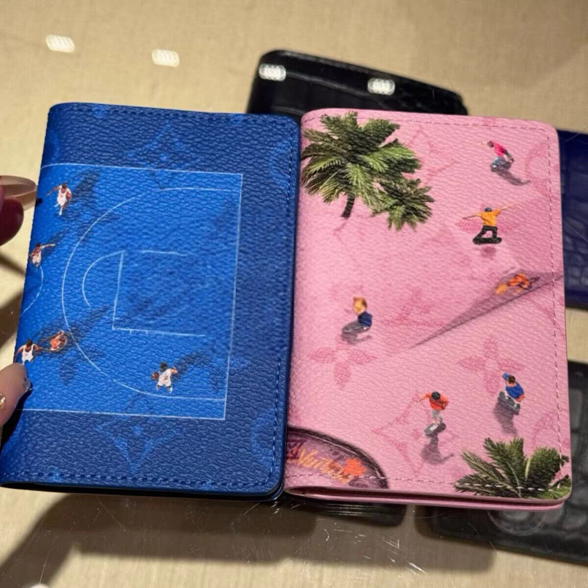 new style mascua letter surfin monagram Leaher Case Card spors fooball passpor golf swimming letter skiing Couple&#039;s wallet Street skateboarding