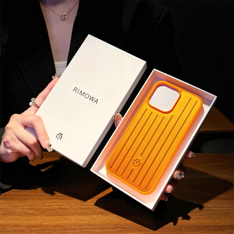 Ins Hot RIM Fashion Phone Case For iPhone 17 Pro Max 16 15 14 Polycarbonate Aluminum Alloy Weave Back Cover Coque Titanium Suitcase Designer Back Co