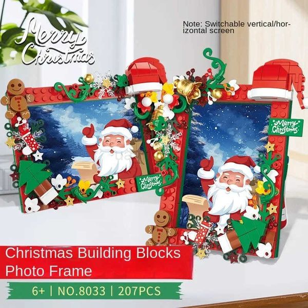 Building block MOC Christmas Building blocks Assembly Creative Christmas Photo Frame Game DIY Building Blocks Desktop Ornaments Christmas Gi