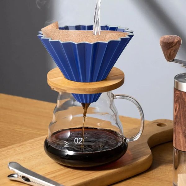 Ceramic Coffee Filter Cup Reusable Filter Coffee Machine Hand Brew Coffee Pot Set Funnel Dripper Cake Filter Cup Coffee Ace 240802