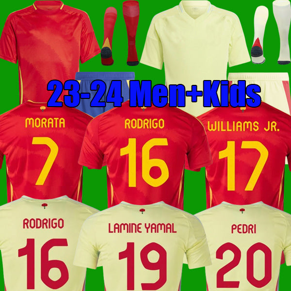 fans player version RODRIGO SPAINS 2024 LAMINE YAMAL soccer jerseys 24 25 camiseta de futbol WILLIAMS JR CARVAJAL OLMO MORATA football kit shirts me