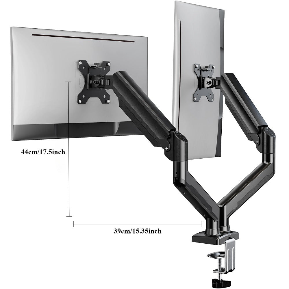 TEMU Adjustable Height Monitor Stand For 13"-32" Screens, Supports Up To 22 Lb, Dual-single Arm With C-clamp And Base, Vesa Or 100x100mm - Ideal For