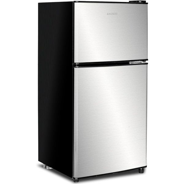 Compact Refrigerator 3.5 Cu Ft 2 Door Mini Fridge With Freezer For Apartment, Dorm, Office, Family, Basement, Garage