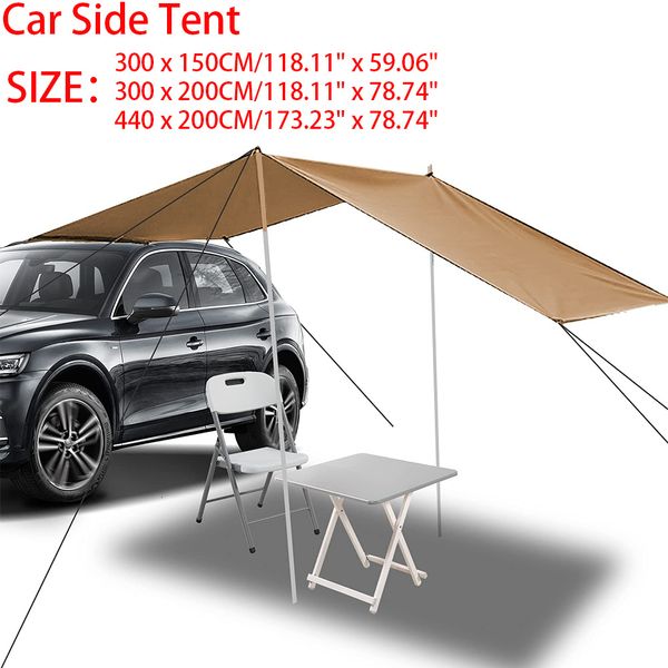 Tents and Shelters 210D Coating Oxford SUV Car Side Awning Rooftop Tent Waterproof Outdoor Camping Canopy 300 150 300 200 440 200cm 230826