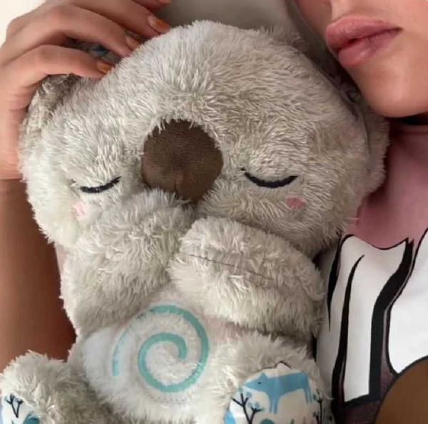 Cute and Soothing Koala Bear Childrens Sleep Toy for Infants Calming Anxiety Relieves Breathing Koala Toy Sleep Companion Plush Doll with Li