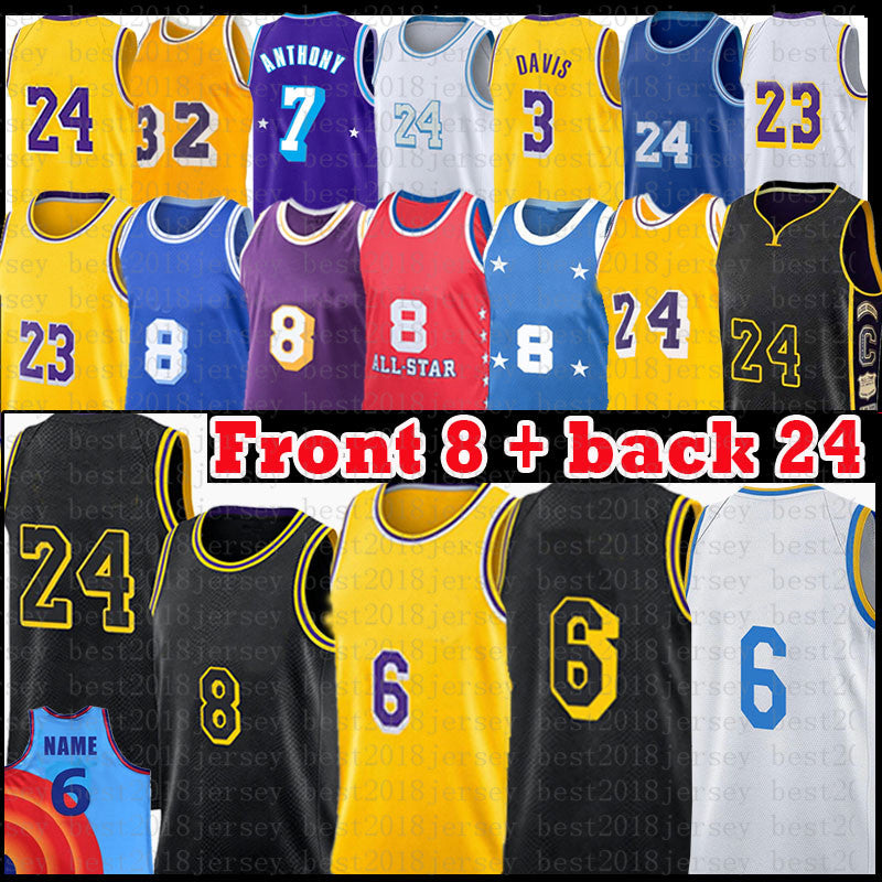 Mens Youth Kids Russell Westbrook Carmelo Anthony 3 Davis Basketball Jersey 23 6 James 32 34 Black Mamba Jerseys 0 7 75th anniversary