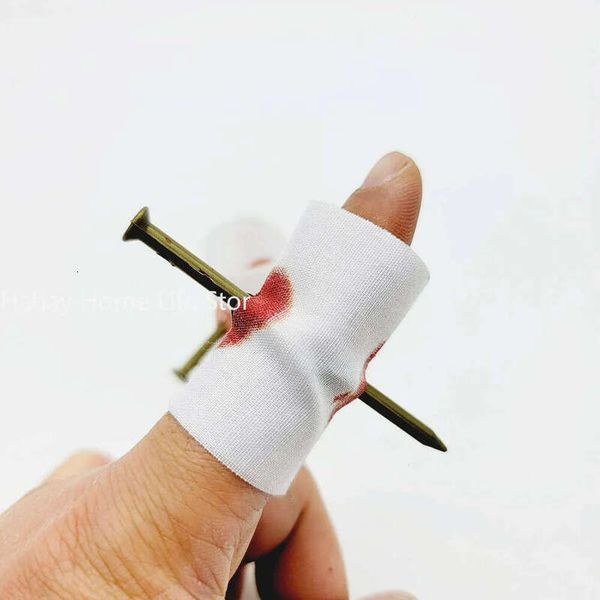 Unha falsa através de finger brank kids novidade amiga mágica halloween scare truque piada brinquedo bobo bobo piadas piadas