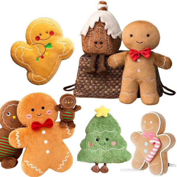 Christmas Tree Santa Cushion Stuffed Cartoon Dolls Snowman Deer Socks Boots Holiday Attire Girls Toys for Xmas Super Soft Deocr 240718