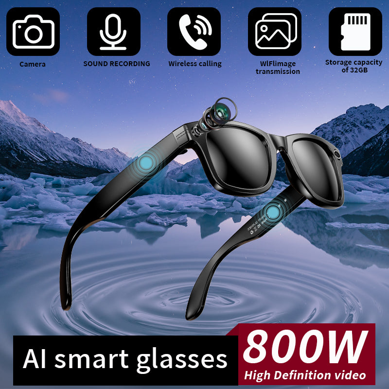 Photochromic Lenses Smart Glasses 800W Camera HD Video Recording Bluetooth Call Glasses AI Smart Translation Sunglasses Personal Digital Assistant