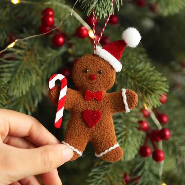 3 gingerbread dolls decoration pendants tree hanging Christmas carols New Year childrens gifts W241008