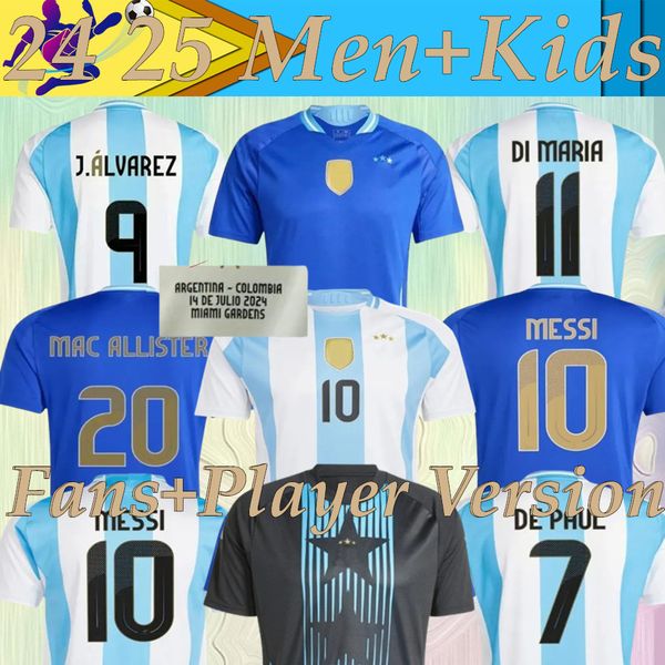 Argentine jersey 2024 Copa America MESSIs MARADONA Argentino football shirts kids kit player version J.ALVAREZ MAC ALLISTER DI MARIA DE PAUL