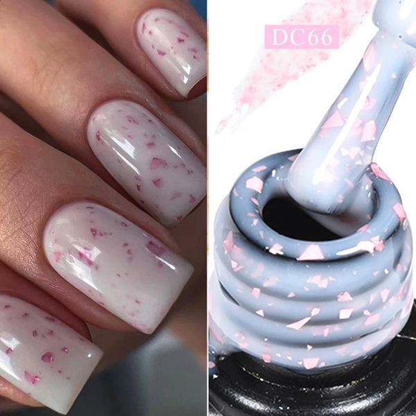 Mtssii 7ml Gold Glitter Rubber Base Gel Polish Gold Pink Milky White Semi Permanent UV LED Nail Art Gel Varnish 241105