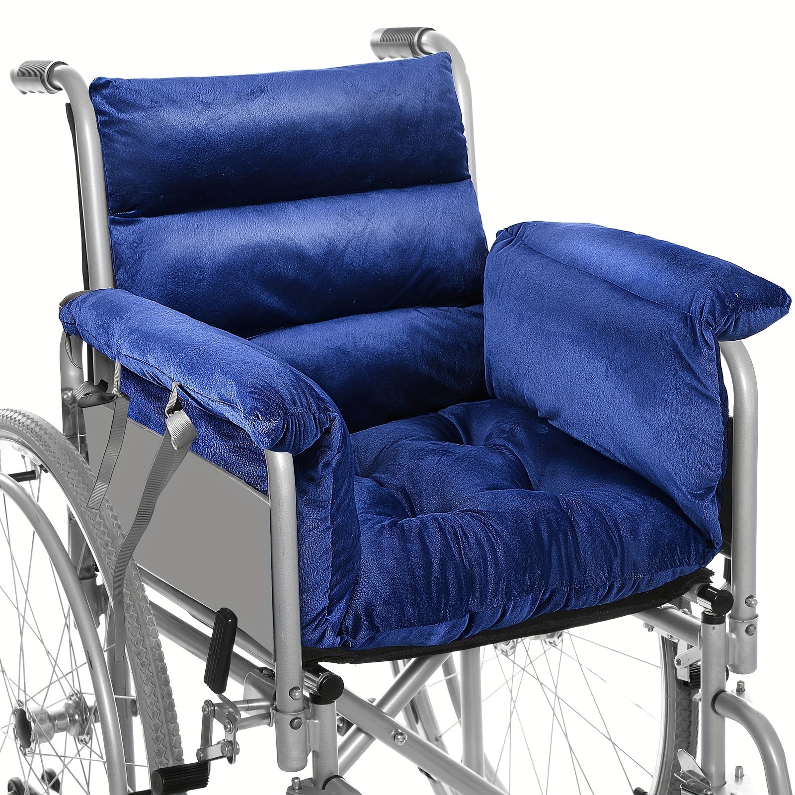 TEMU 1pc Wheelchair Cushion Wheelchair Seat Cushion With Straps Recliner Cushion Suitable For 18 Inches Wheelchair Armrest And Supports