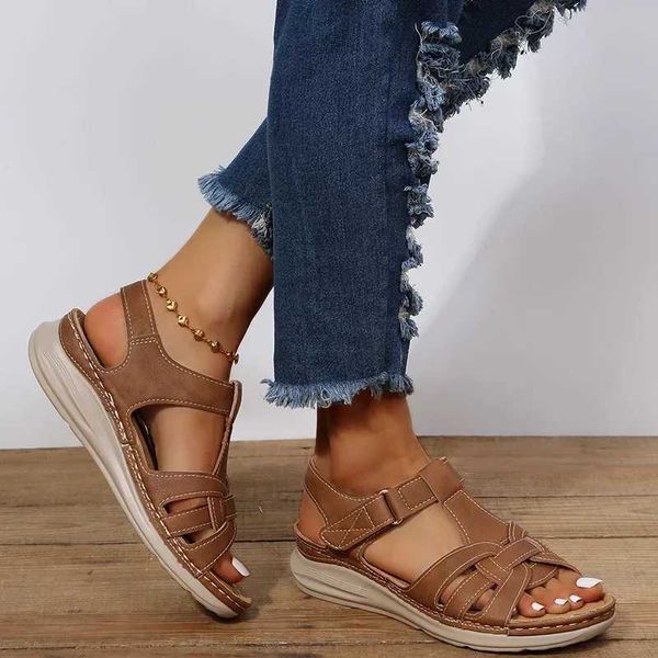 Premium Orthopedic Sandals Women 2024 Summer New Fashion Platform Beach Sandals Ladies Open Toed Wedge Shoes Female Zapatos CL240806