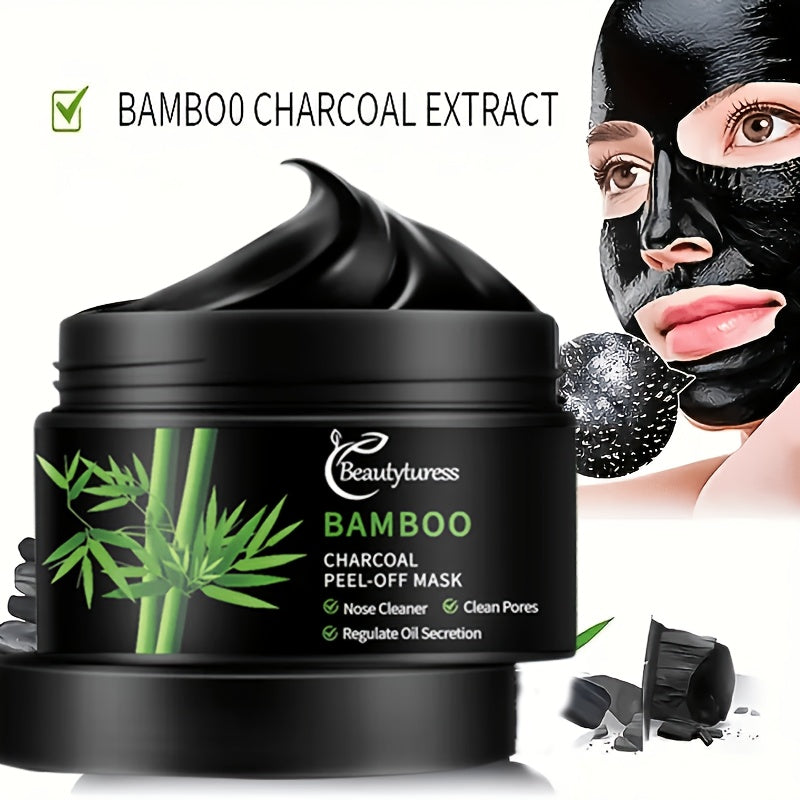 TEMU Charcoal Mask - Deep Cleansing & Oil Control For All Light Beige Types, Hypoallergenic Pore Cleansing Clay Face Mask, Latex-free, Unscented,