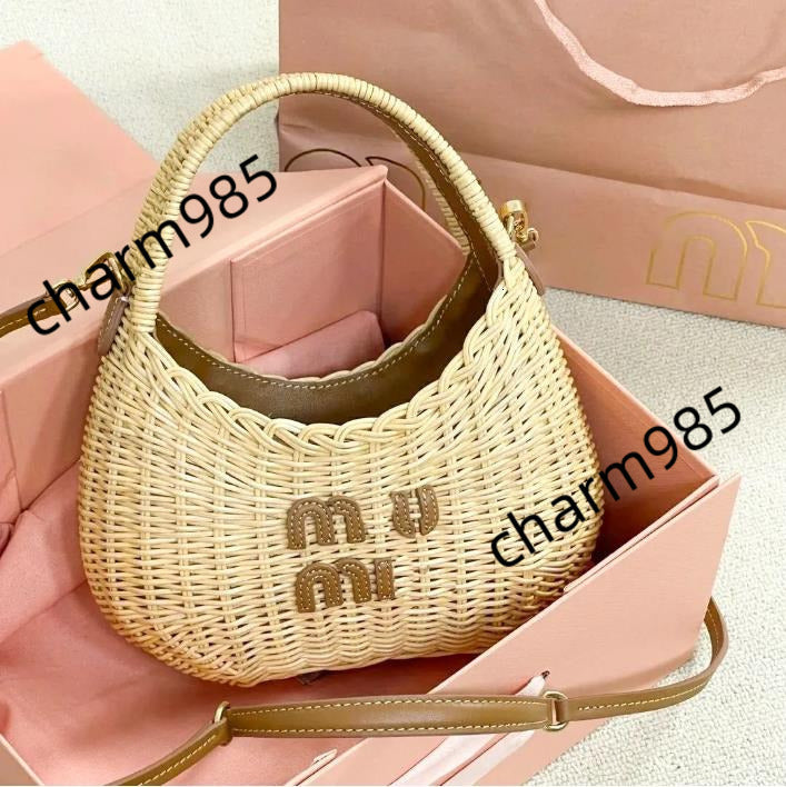 Raffias Straw Bags Designer Beach handbag Women plaited Shoulders Lady Underarm High quality Crossbody woven tote bag Fashion Clutch purse Vegetable