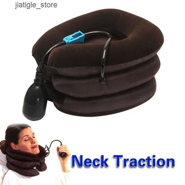 Massaging Pillowws Inflatable Air Compressor Pillow Neck Cervical Traction Collar Support Aching Spinal Pain Relief Car Travel Sleeping Aids