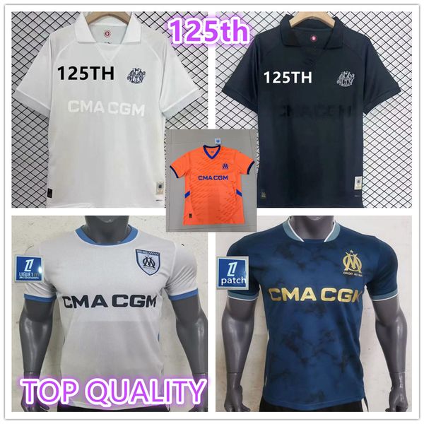 24 25 MarseilleES soccer jerseys 125 years GUENDOUZI ALEXIS PAYET CLAUSS football shirts men VERETOUT 125th Anniversary Edition OM Olympique