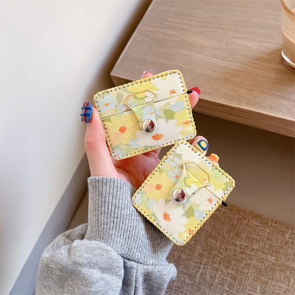 ddmygifts Yellow flower suitable for Pro1-2-3 generation Bluetooth wireless headphone cover creative button protection case A